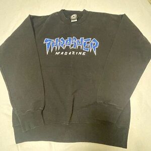 Thrasher Black and Blue Crewneck Sweatshirt